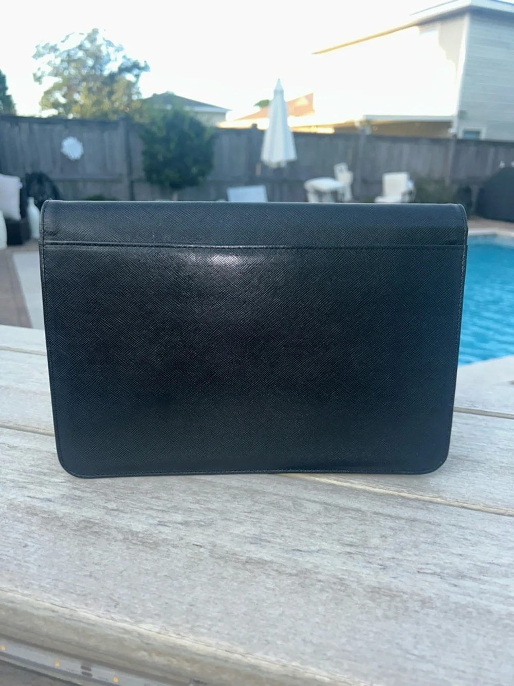 YSL Saffiano Leather Envelope Clutch - Picture 3 of 8